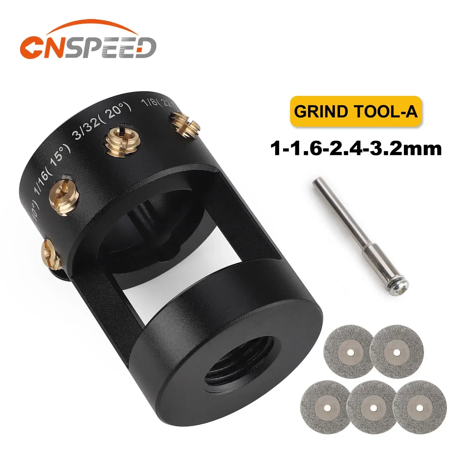 Offset Horizontal Holes Cutoff  Slots Electrode Grinding Tools Black Tungsten Electrode Grinder TIG Welding Tools Multi-angle