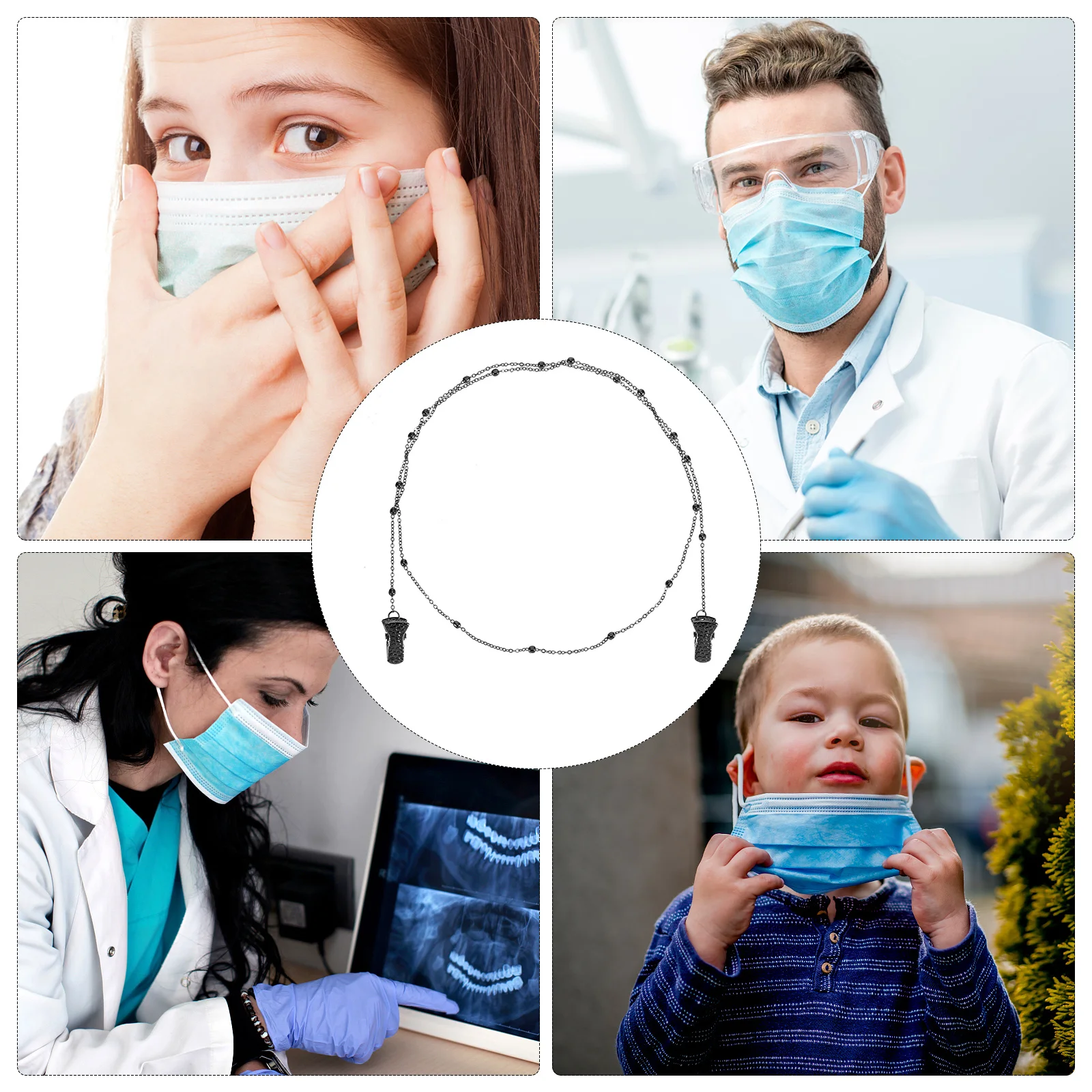 1 قطعة مشبك معدني قناع الوجه سلسلة النظارات الشمسية الحبل قلادة عدم الانزلاق حبل لراحة العين حماية هدية زملاء الأصدقاء #1