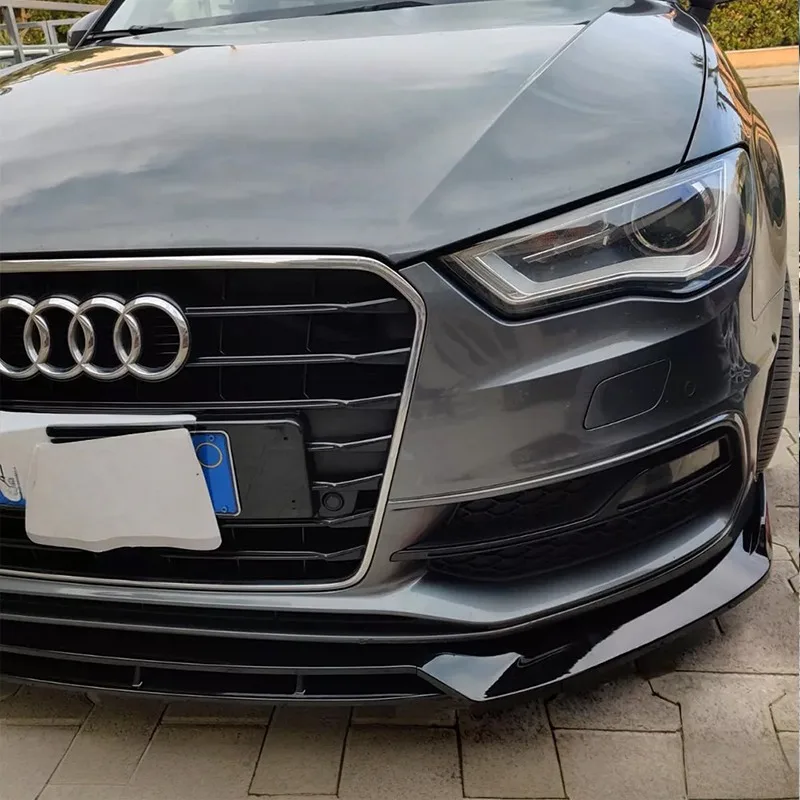 아우디 A3 S-라인 S3 8V 프리 페이스리프트 2012-2016 (A3 스탠다드에는 적용되지 않음) 프론트 범퍼 립 턱 스포일러 스플리터 디퓨저 바디킷 썸네일 4