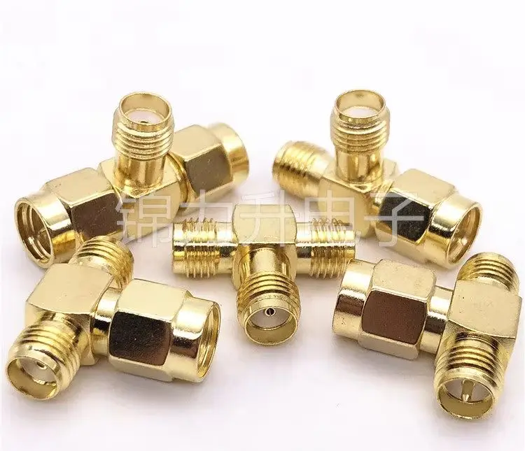 1PCS SMA RF Adapter One-to-Two Converter Male to Female Male to Male Female to Female Three-Way Head SMA Connector for RF Applic