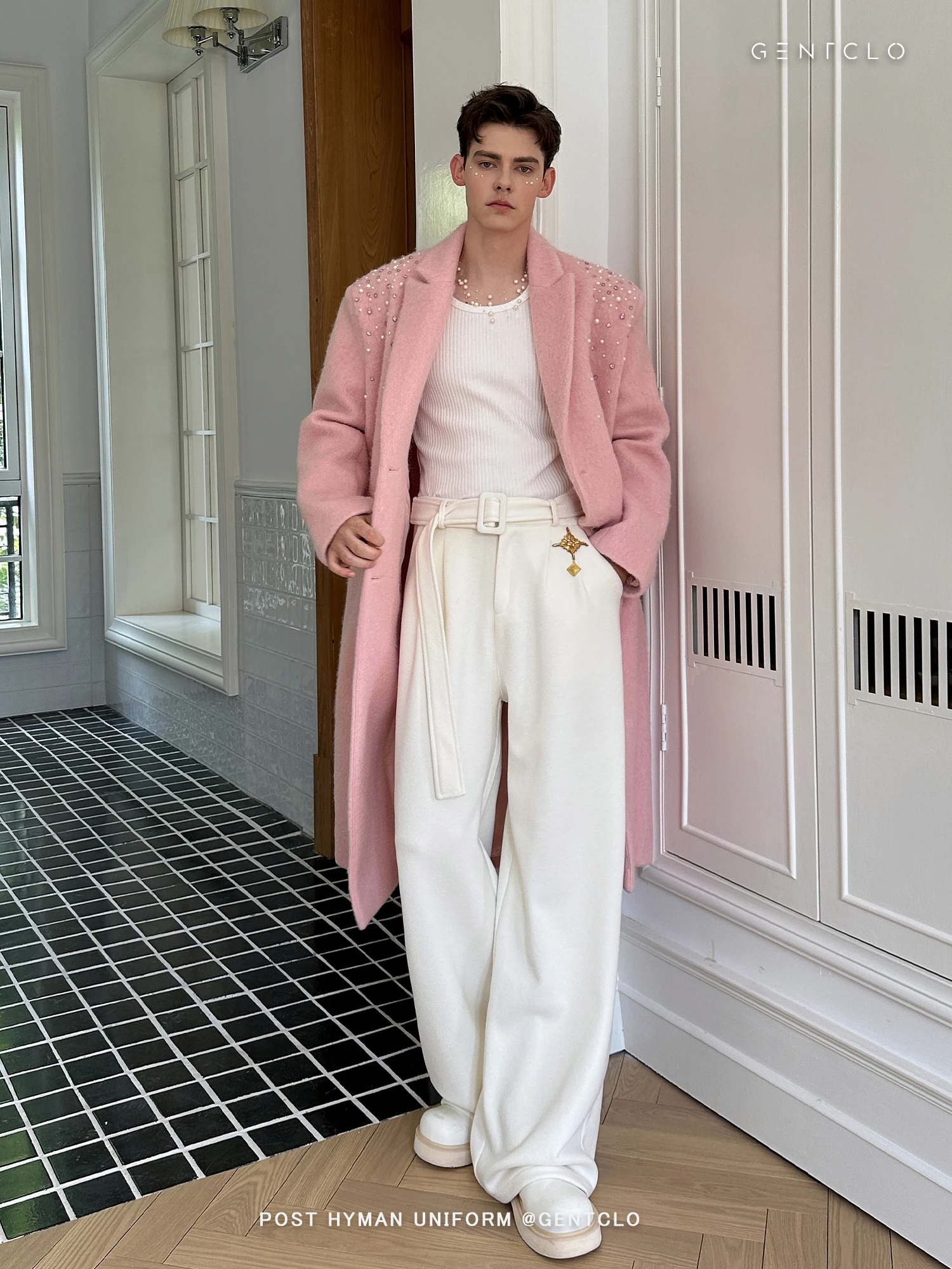 

Men's Stylish Casual Woolen Pants Autumn Winter Thick Straight-Leg Trousers Trendy Cool Fashionable