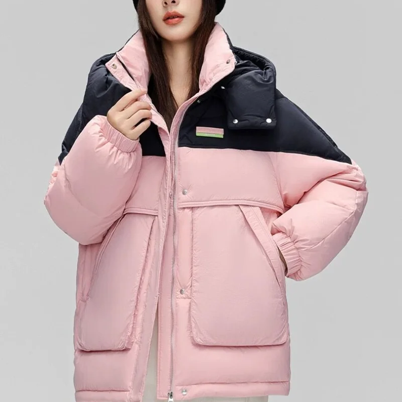 2024 New Winter Puffer Coats Women\'s Down Parker Casual Loose Thickened Coats Down Sporty Trend Outdoor Female Outerwears