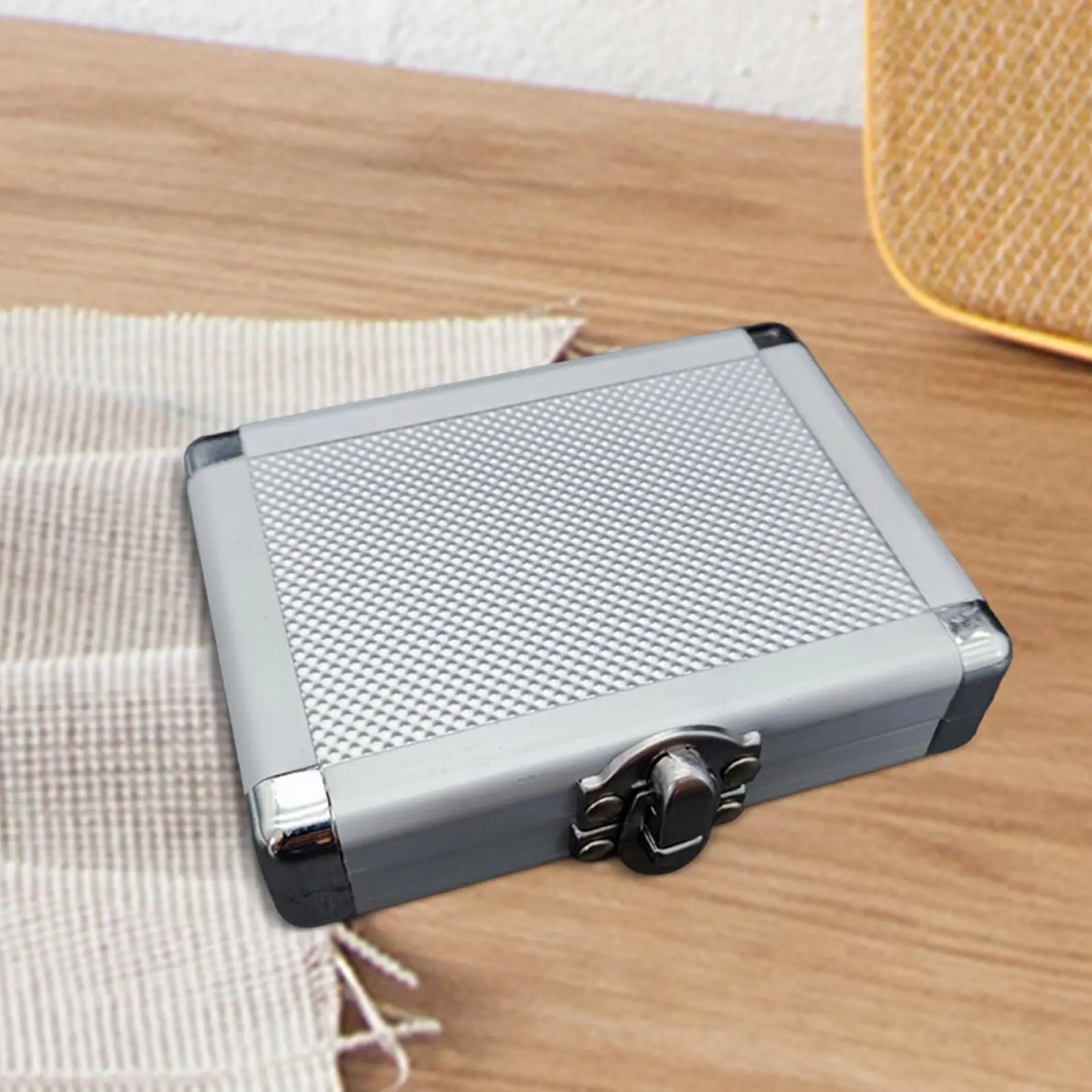 Aluminum Alloy Carrying Case Multipurpose Organizer Handheld Carrying Box 7.09''x 3.39''x1.14'' Sturdy Mini Briefcase Tool Box