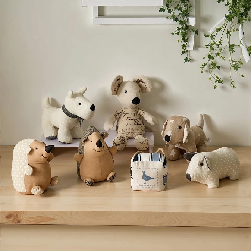 Linen Animal Door Stop Fabric Anti Collision Door Stopper Decorative Sandbag Weighted Door Holder Home Office Desktop Ornament