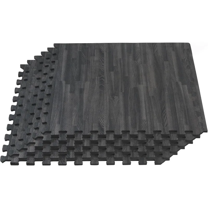 48 Sq FtThick Printed Foam Tiles, Premium Wood Grain Interlocking Foam Floor Mats, Anti-Fatigue Flooring – Stylish Flooring