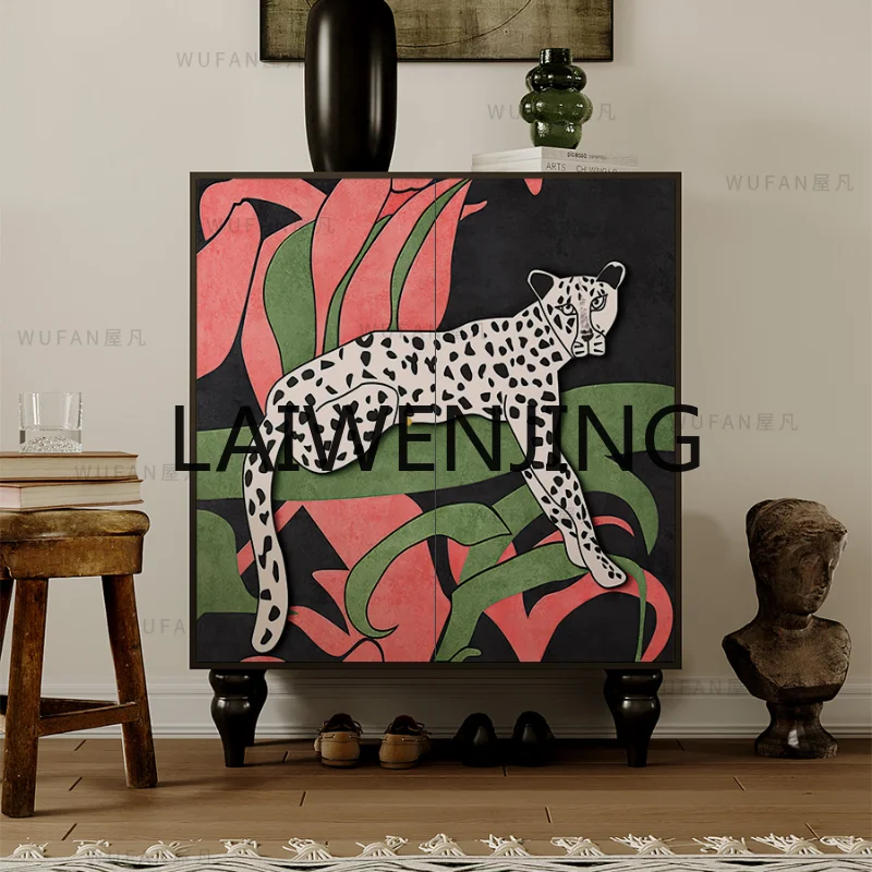 

Simple Entry Door Entrance Cabinet Dining Side Living Room Integrated Household Retro Storage Sundries Cabinet Can Be Customized