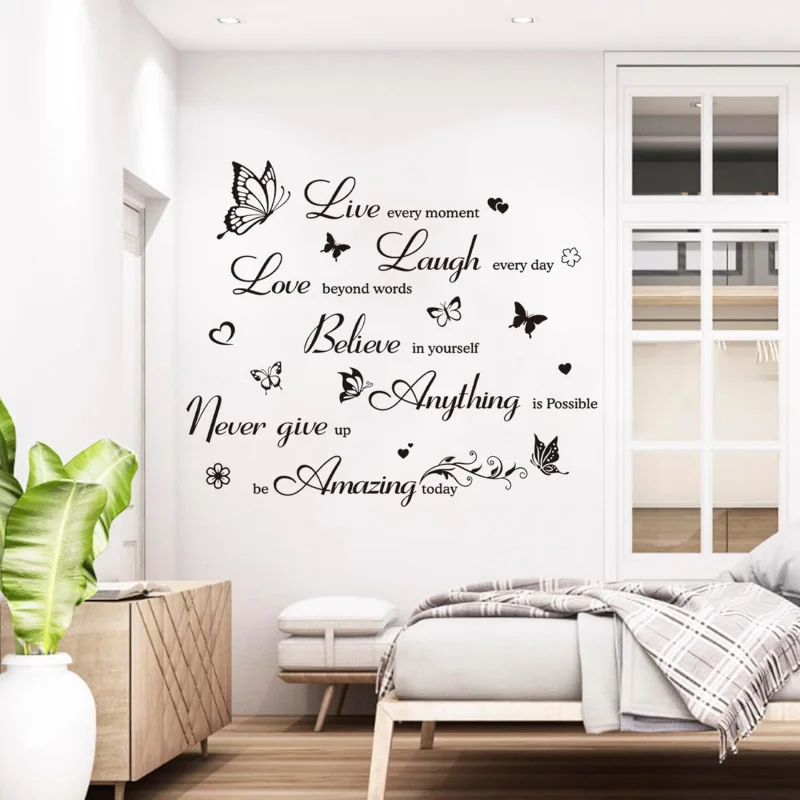 แรงบันดาลใจ Wall Decals คําคมสติ๊กเกอร์ติดผนังสร้างแรงบันดาลใจ Wall Art บวก Word ตกแต่งห้องนอนห้องนั่งเล่น