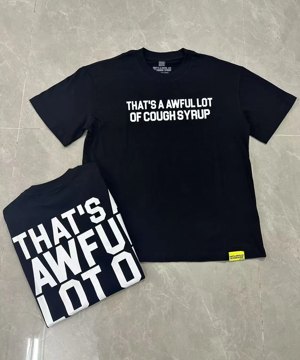 Marcas de lujo de diseñador, ropa de calle de manga corta con estampado de letras 1:1, un lote agudo de ropa COUGH SYRUP, camiseta para hombres