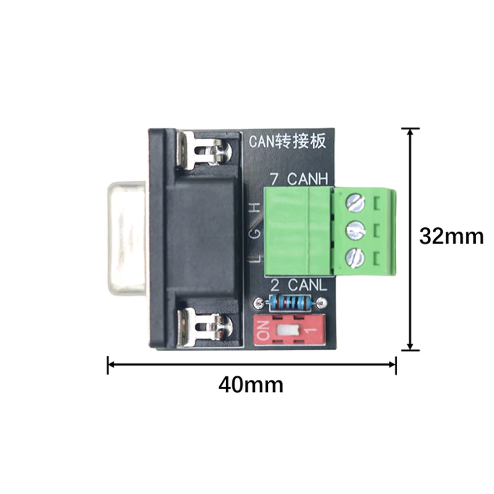 CAN Adapter Board Screw-free/Screw Install DB9 Female Head with Terminal 120Ω Resistance CAN Interface Board USB to PCAN Board