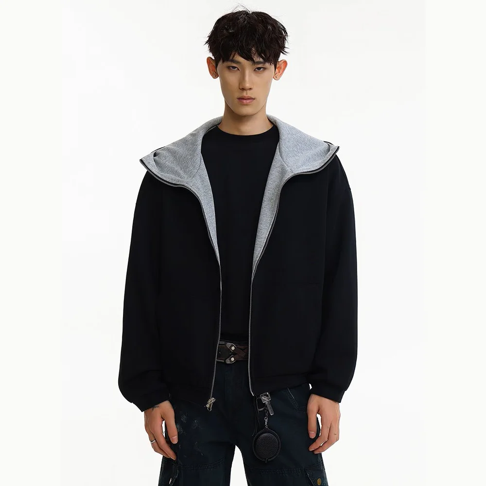 

Осенняя двусторонняя носимая короткая толстовка, куртка для мужчин и женщин, уличная одежда, модная повседневная свободная толстовка с капюшоном, пальто с капюшоном