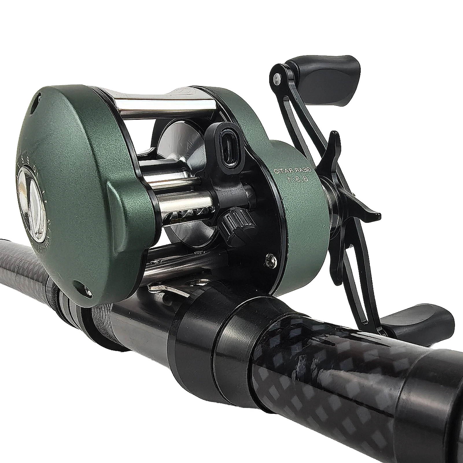 Carrete de Pesca FREE FISHER, Relación de Engranajes 6.3:1, Arrastre Máximo 12KG, Carrete de Baitcasting, Carrete de Pesca de Lanzamiento Largo con 7+1BB y Bobina de Metal
