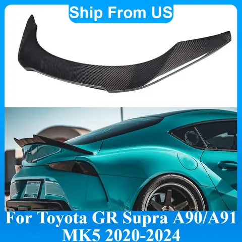 Rear Spoiler Wing For Toyota GR Supra A90 A91 MK5 Coupe 2-Door 2020-2024 Carbon Fiber Print Car Trunk Spoiler Wing Lip Tail Lid