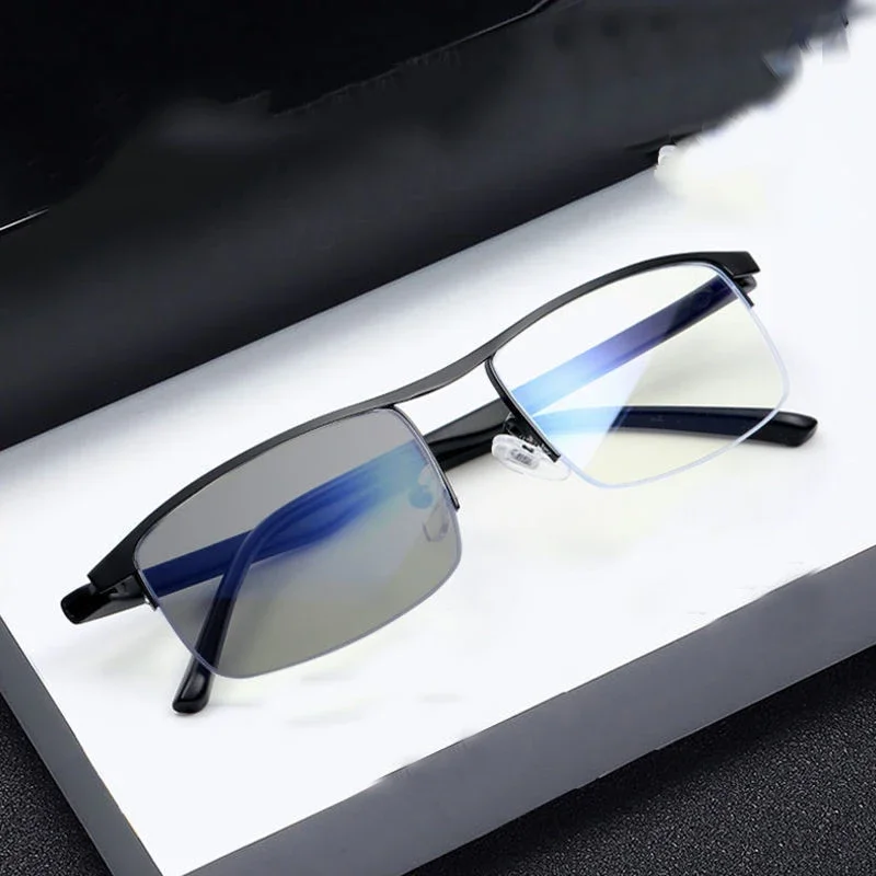 Photochrome Business-Myopie-Brille für Herren, blaues Licht blockierende, farbwechselnde Nahsichtbrille, Anti-Ray-Brille, 0 bis -6,0 – Detail 4