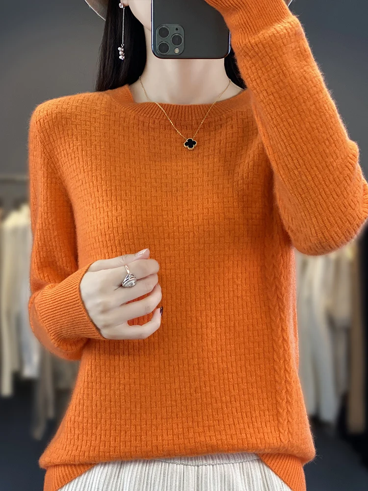 Women\'s Fashion Sweater O-Neck Pullovers Long SleeveTop Knitwear Wool Thick Warm Korean Top Autumn Winter Luxury Woman Sweaters