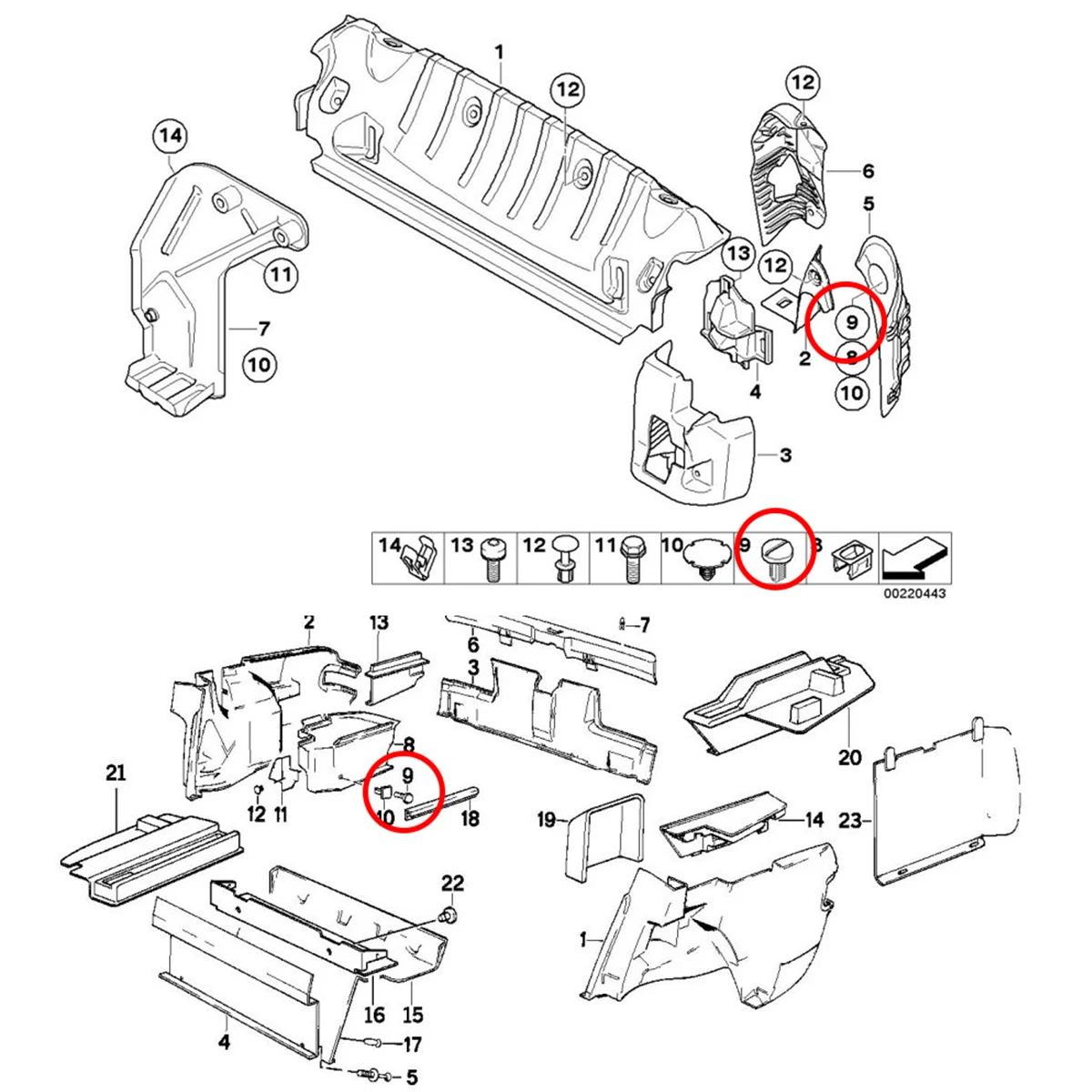 10X غطاء صندوق السيارة غطاء داش بطانة التمهيد غطاء البطارية كليب 51471945266 ل BMW E30 E91 E93 M3 E36 E46 E60 X3 E60 M5 E32 E83 #5