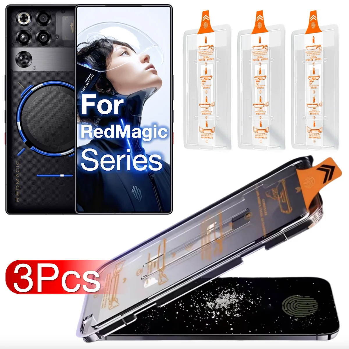

3 шт. для ZTE Nubia RedMagic Red Magic 8 8S 9 9S 10 10S 11 Pro Plus + 5G Защитная пленка для экрана Ультразвуковое закаленное стекло без пыли