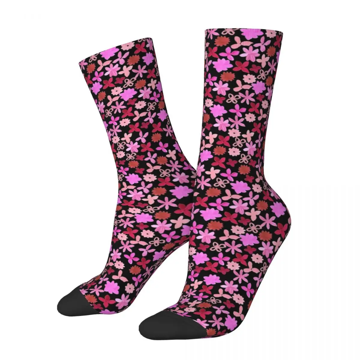 Ditsy Floral Socks Colorful Flower Print Gothic Stockings Autumn Non-Slip Female Socks Breathable Graphic Outdoor Sports Socks