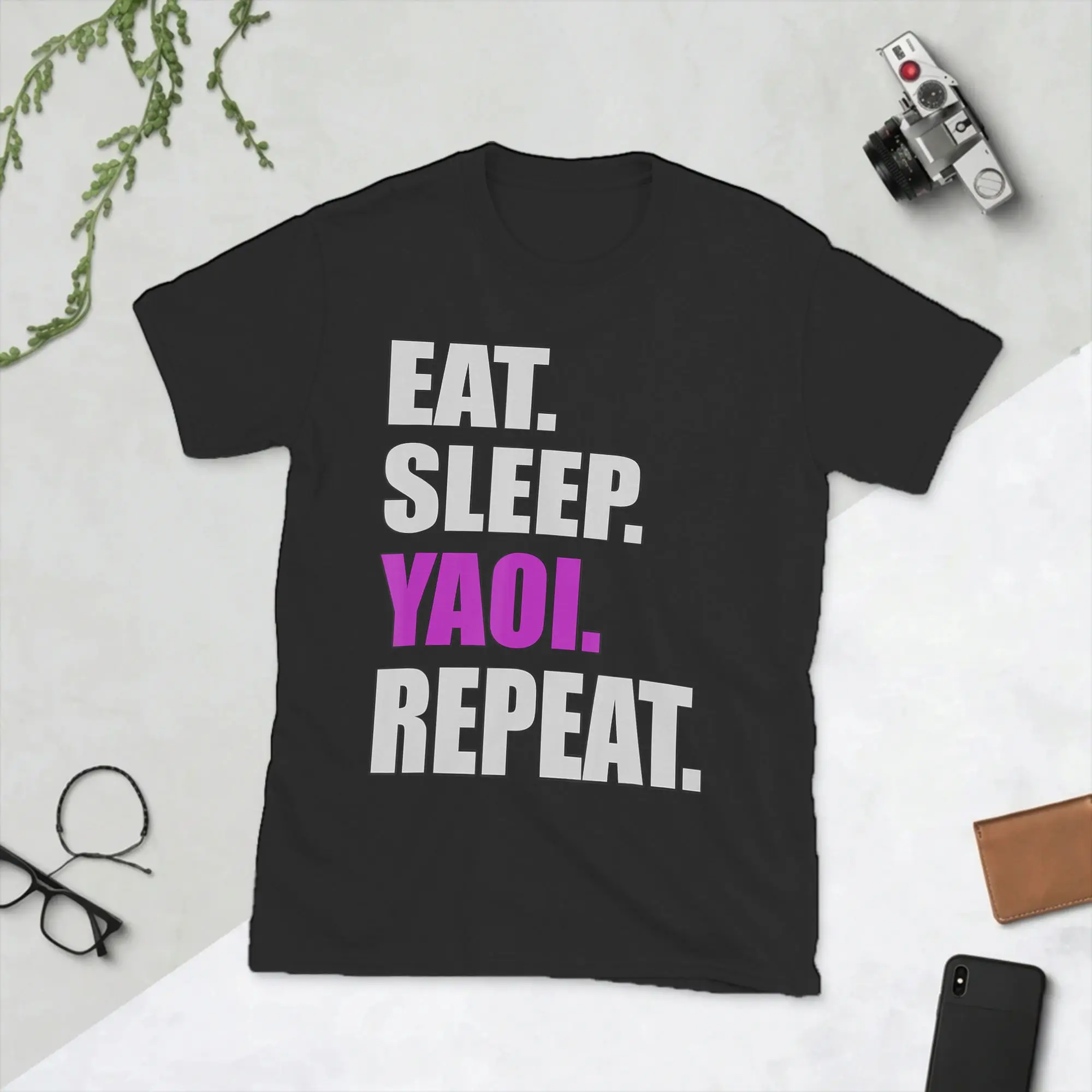 Men Eat Sleep Yaoi Repeat T Shirt  Cotton Clothes Fashion Short Sleeve Crewneck Tee Shirt Summer T-Shirts