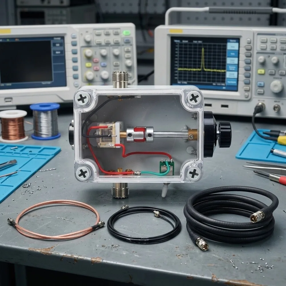 10W Shortwave Loop Tuner MRA135-C with Reduction Drive Mechanism for Repeatable For SWR Calibration on Transceivers