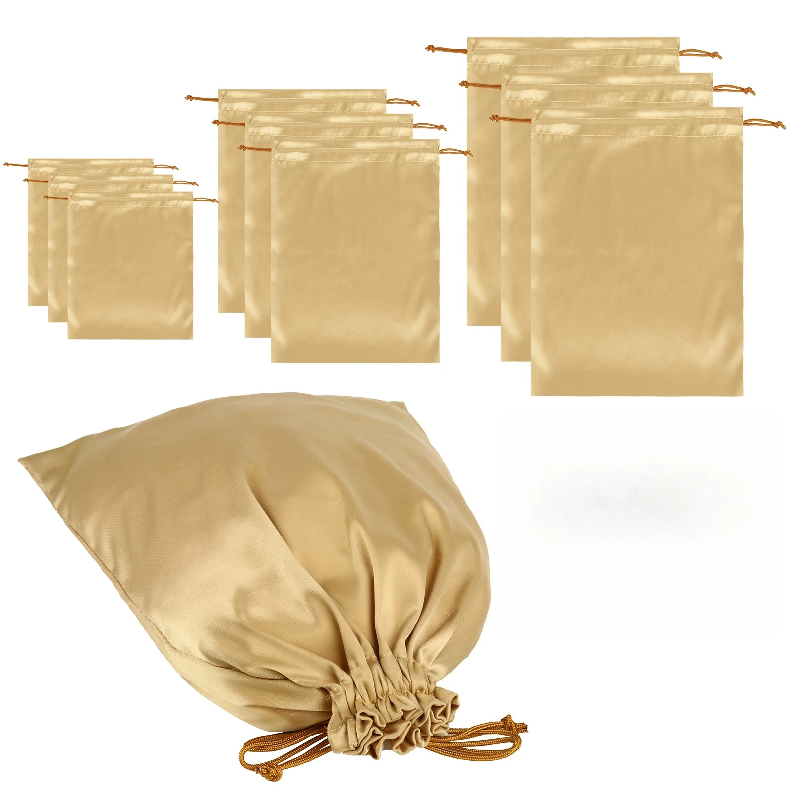 Toy Storage Bags Satin Silk Drawstring Pouch Adjustable Gift Bag Foldable Ditty Bag for Women Men Underwear Sunglasses Cosmetic