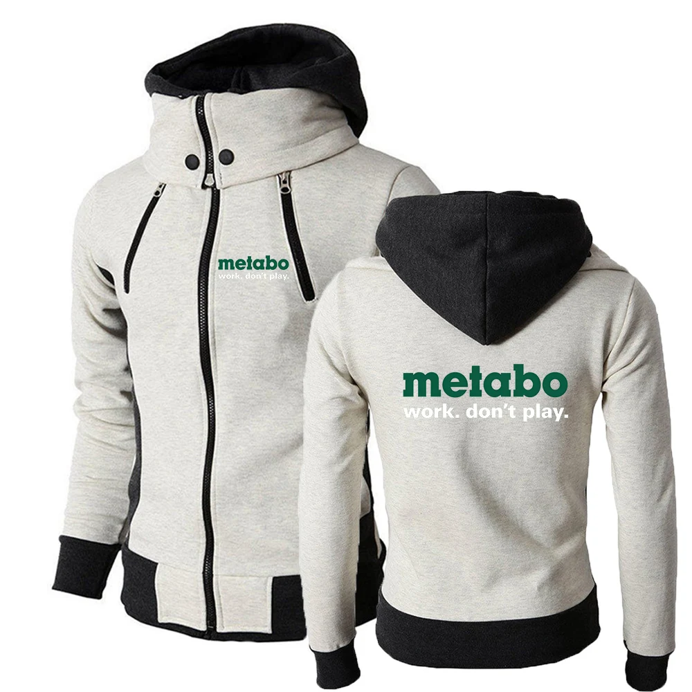 Metabo Tools Logo Print 2026 Spring And Autumn Men's Solid Color Zipper Pullover Hoodies Versatile Leisure Coat Cardigan Jacket