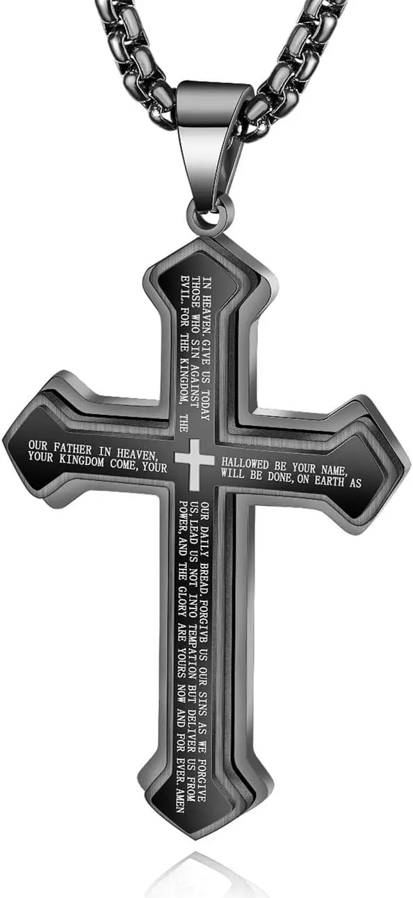 

Мужской кулон-крест Olevs, большой кулон-крест из нержавеющей стали для мужчин и женщин