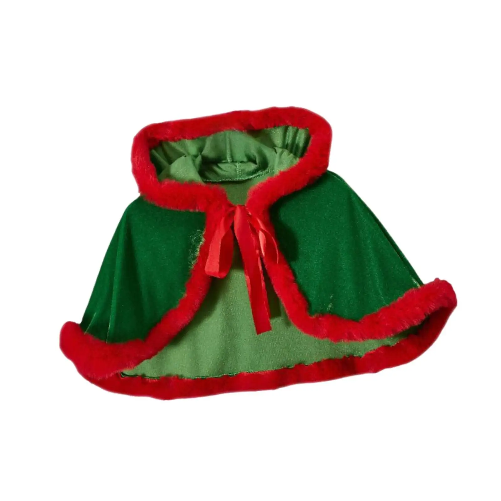 

Christmas Hooded Cape Cloak Short Shawl,Holiday Santa Claus Robe Costume Accessory Prop for Club Role Play Family Friends Winter