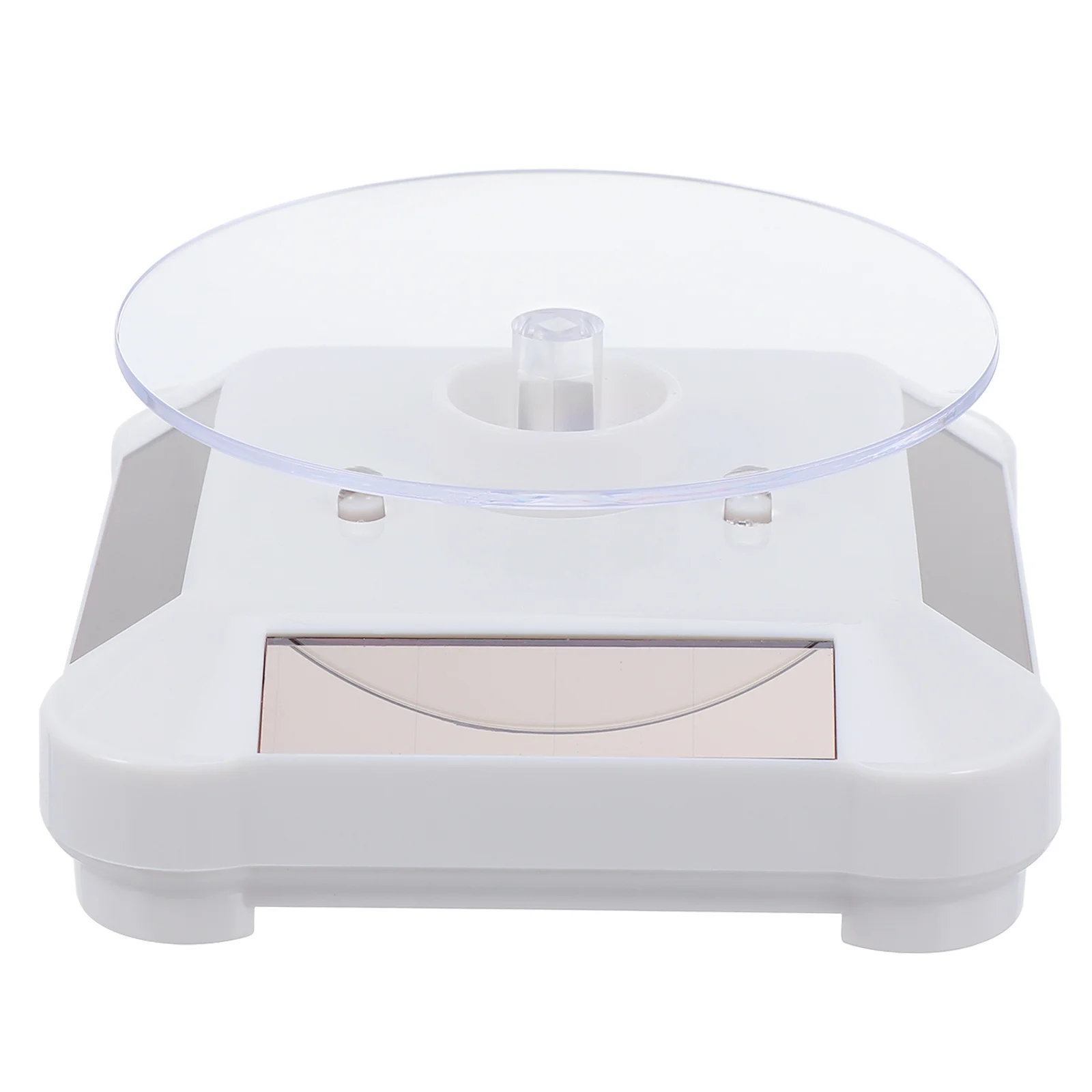 Solar Rotating Jewelry Display Rack 360 Degree Automatic Rotation Stand for Watches Cameras Small Items LED Light Showcase