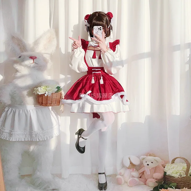 Uniforme de Cosplay de Lolita para niñas, vestido Cheongsam de estilo chino, traje de Loli, Disfraz de Anime, novedad