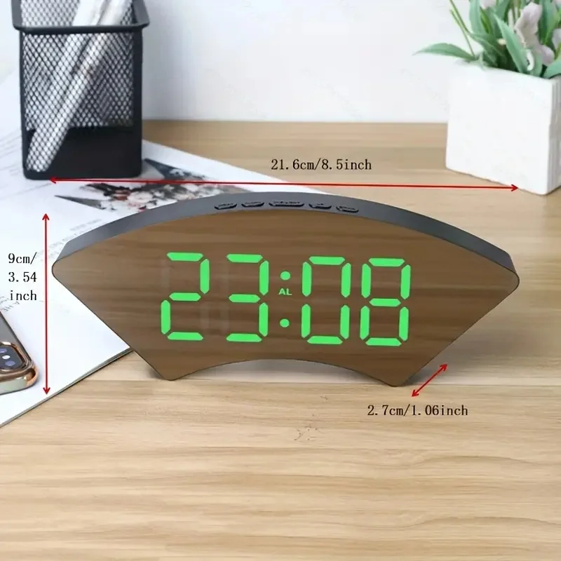 Kreativní alarm hodiny fan-shaped snooze alarm hodiny u postele student alarm hodiny moderní multifunkční alarm hodiny USB nabíjení