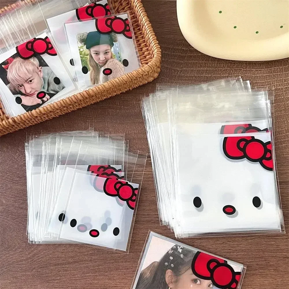 Sanrio Hello Kitty Impresso Saco Ziplock, Saco de armazenamento auto-selante, Star Card Cartoon, Saco selável de doces descartáveis, 100Pcs