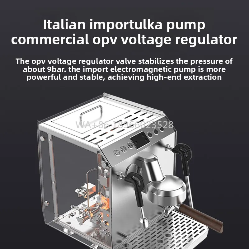 

Boiler Extracting Milk Foam Coffee Machine for Home Custom 220V 9 Bar Stainless Steel Commercial Coffee Maker Electric Double