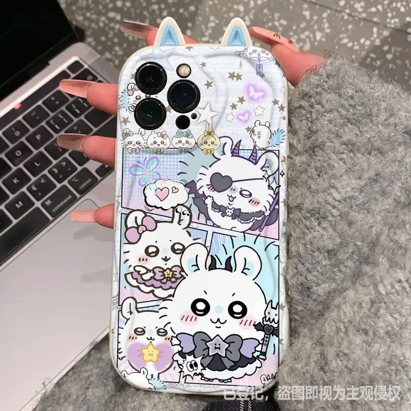 NEW Chiikawa devil Momonga Series phone cases For iPhone 17promax anti-fall Full soft shell cute Momonga Women's phone case