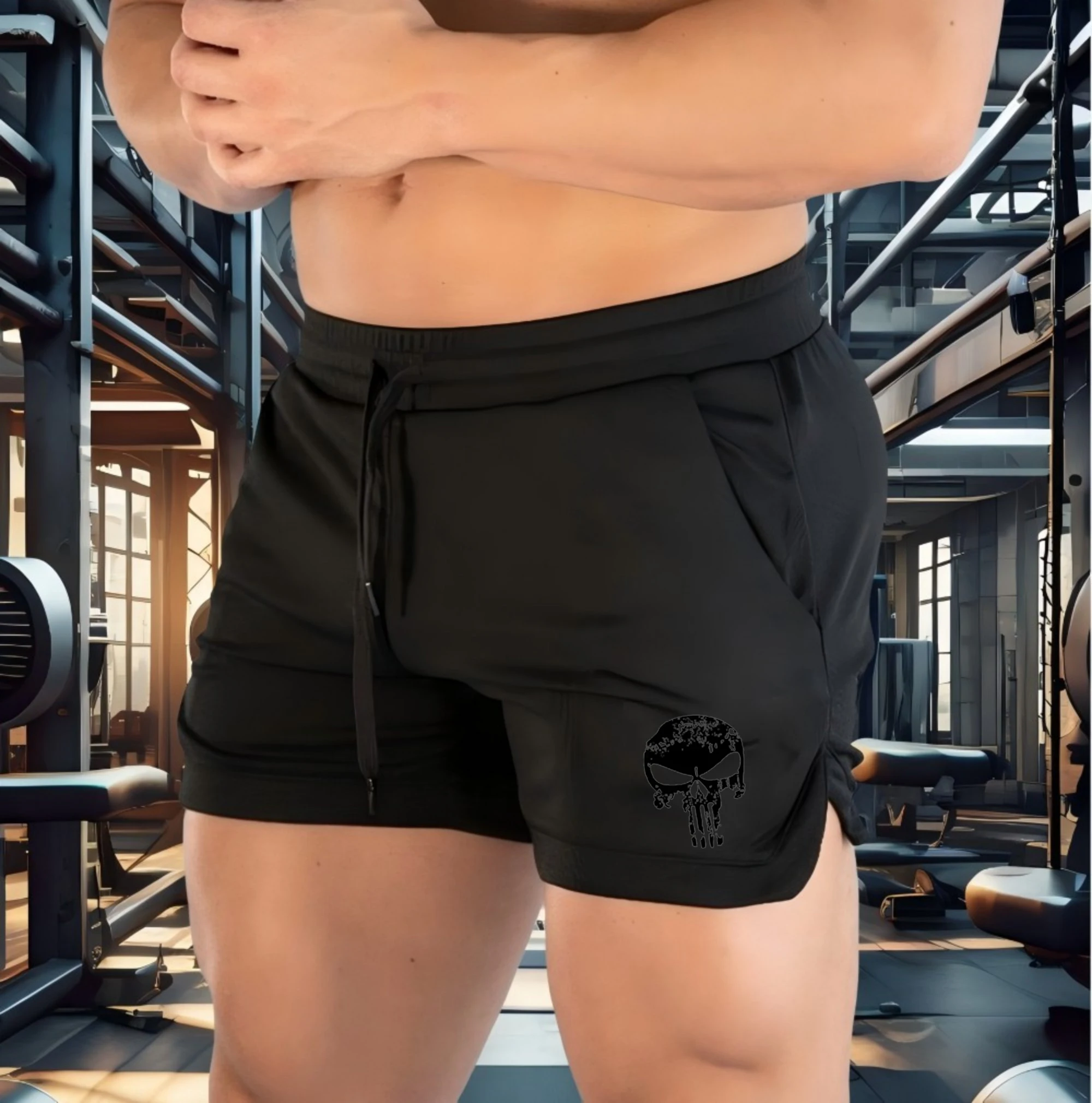 شورت شبكي مريح صيفي جديد لعام 2025 شورت كلاسيكي عالي الجودة مطبوع للياقة البدنية شورت رياضي غير رسمي للرجال في صالة الألعاب الرياضية وكرة السلة