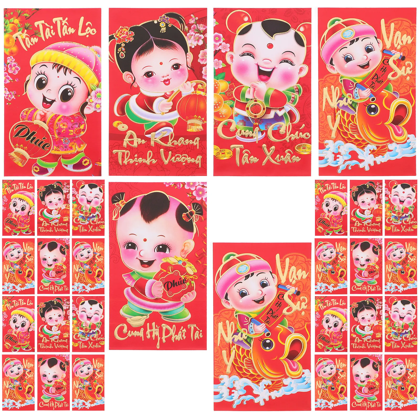 

36Pcs 2025 Snake Year Red Packets Creative Lunar New Year Money Envelopes Traditional Spring Festival Red Envelopes Lucky Money