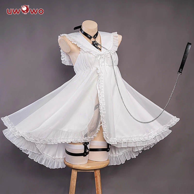 IN STOCK UWOWO Anime Mik Cosplay Costume White Dress Full Set Anime Cosplay Halloween Costumes White Dress Outfit - view 3