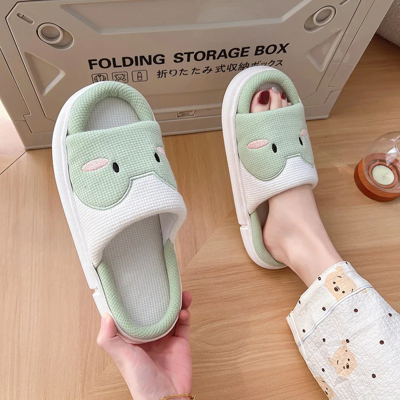 Cartoon Animal Shape Slippers, Womens Four Seasons Home Linen Slippers