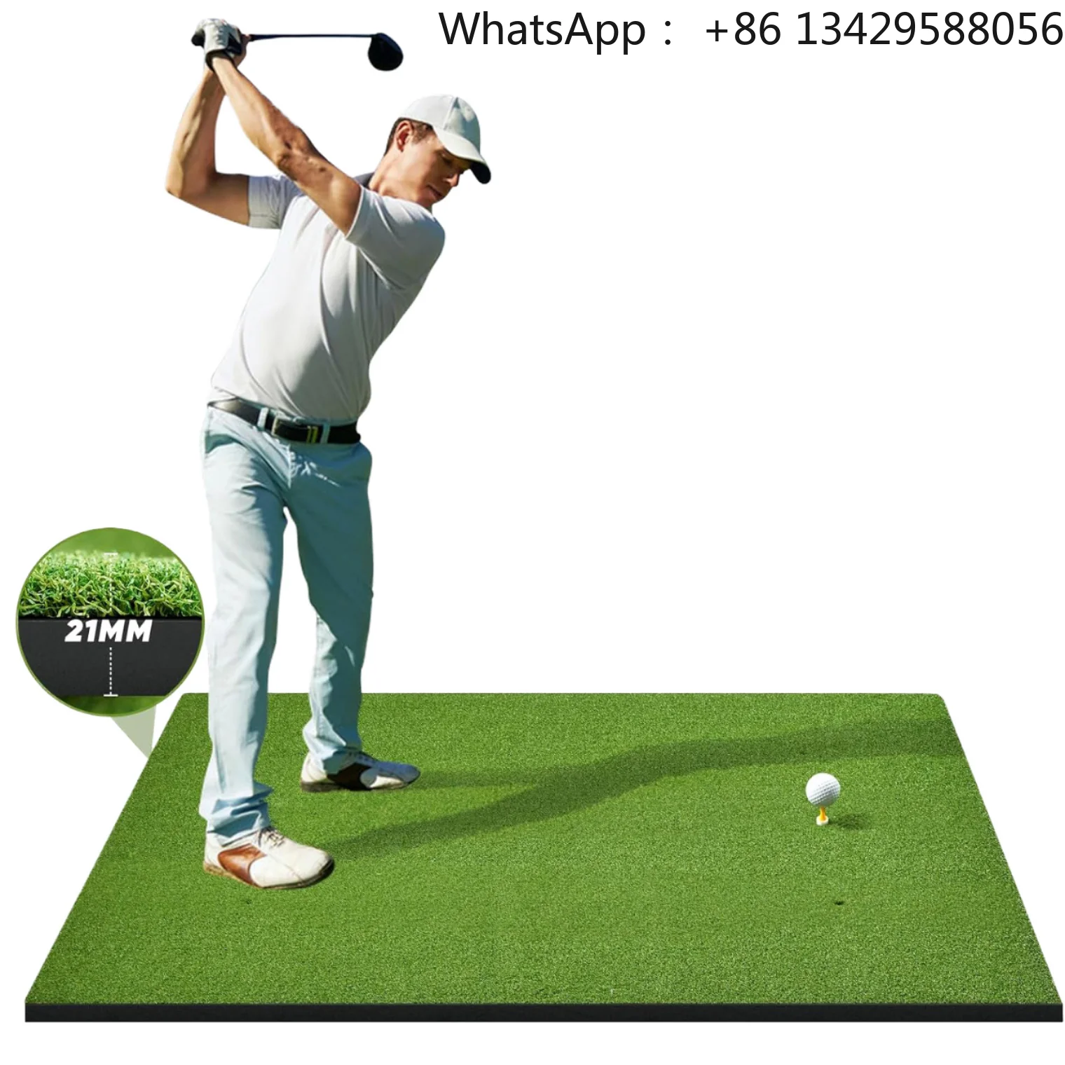 PGM Dual Grass Rubber Golf Swing Mat Velvet Surface Visible Strike Mark Training Pad Household Posture Correction