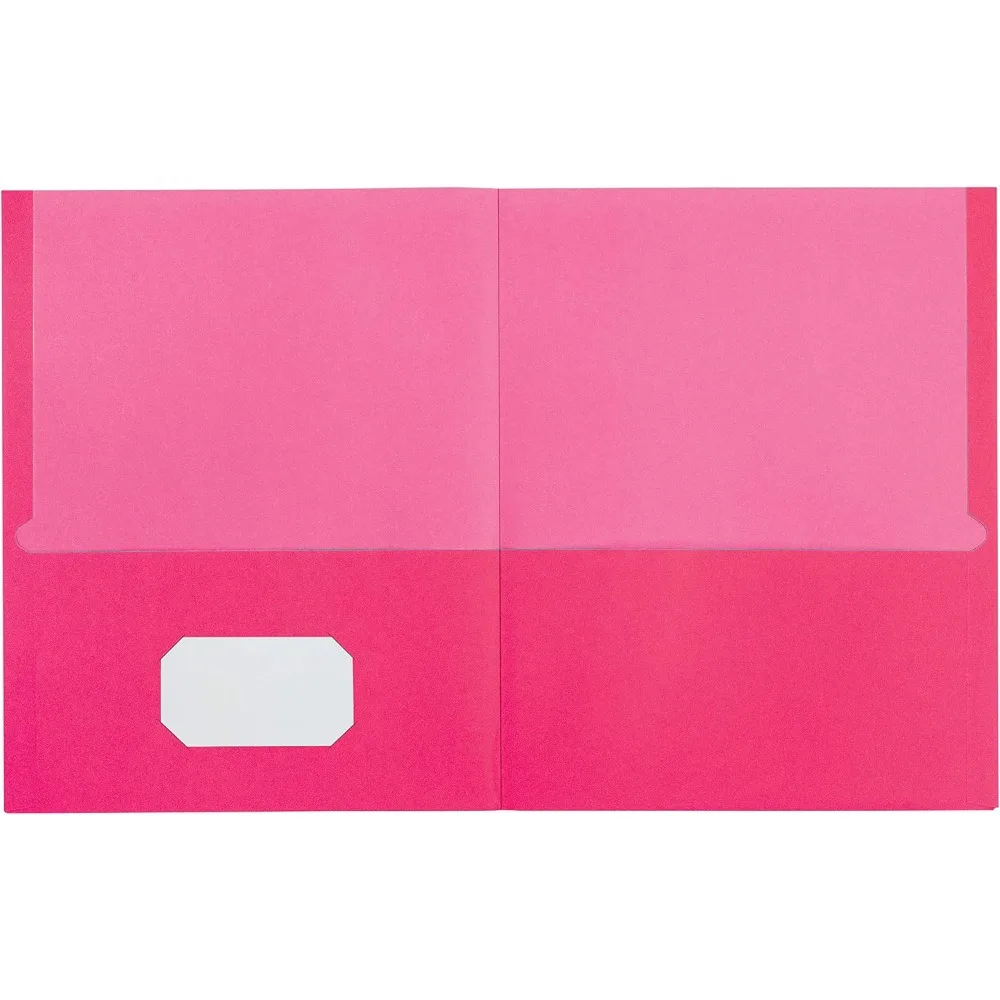 Assorted 2-Pocket Folders, Textured Paper, Letter Size, 25 Pack (Blue, Purple, Teal, Orange, Pink) view 4