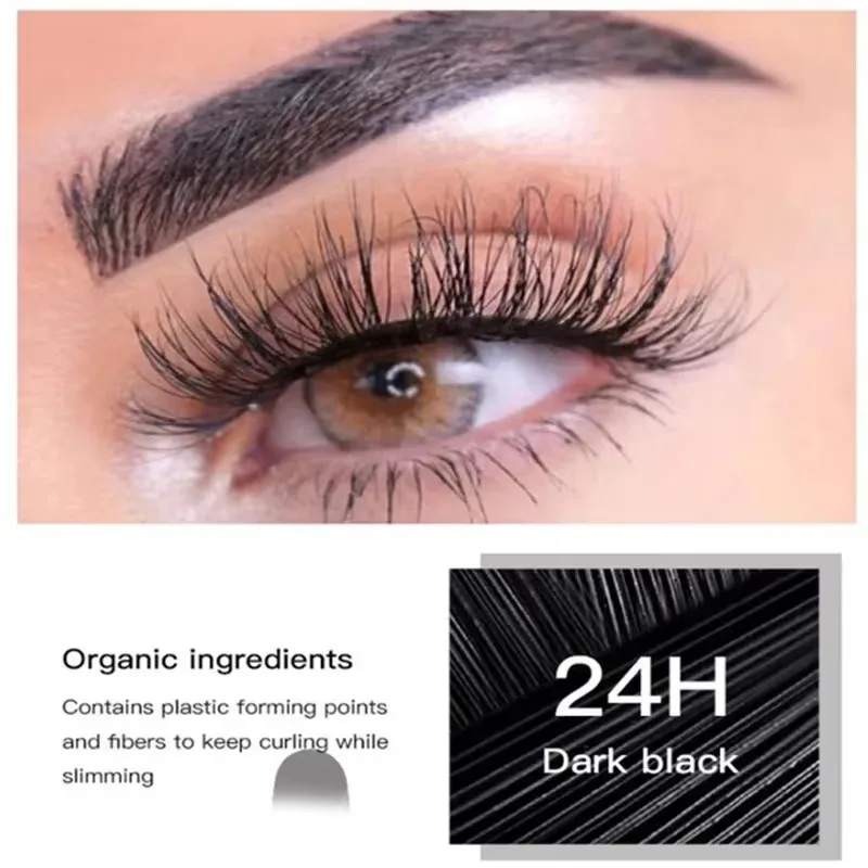 New 4D Silk Fiber Eyelashes Lengthening Mascara Waterproof Long Lasting Lash Black Eyelashes Extension Make Up 3D Mascara