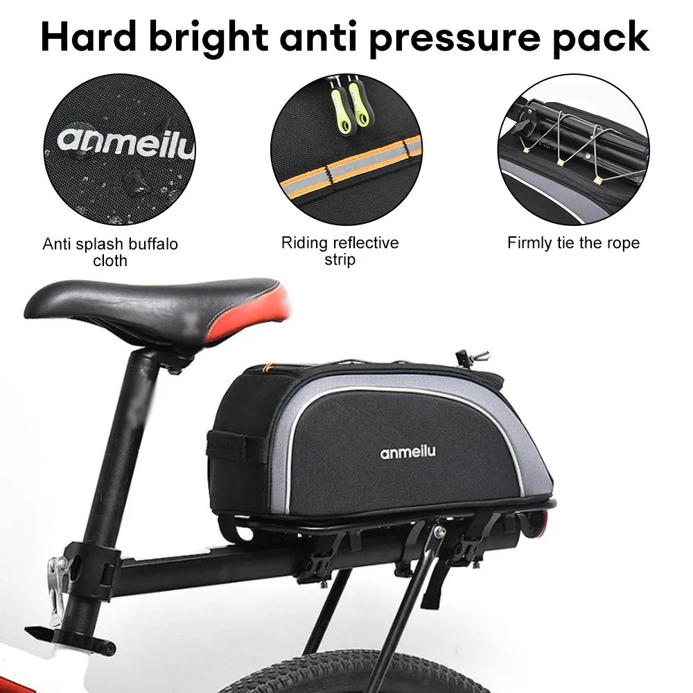Bolsa para asiento trasero de bicicleta, bolsa multifuncional para asiento trasero de bicicleta, impermeable, soporte para asiento, contenedor para maletero trasero