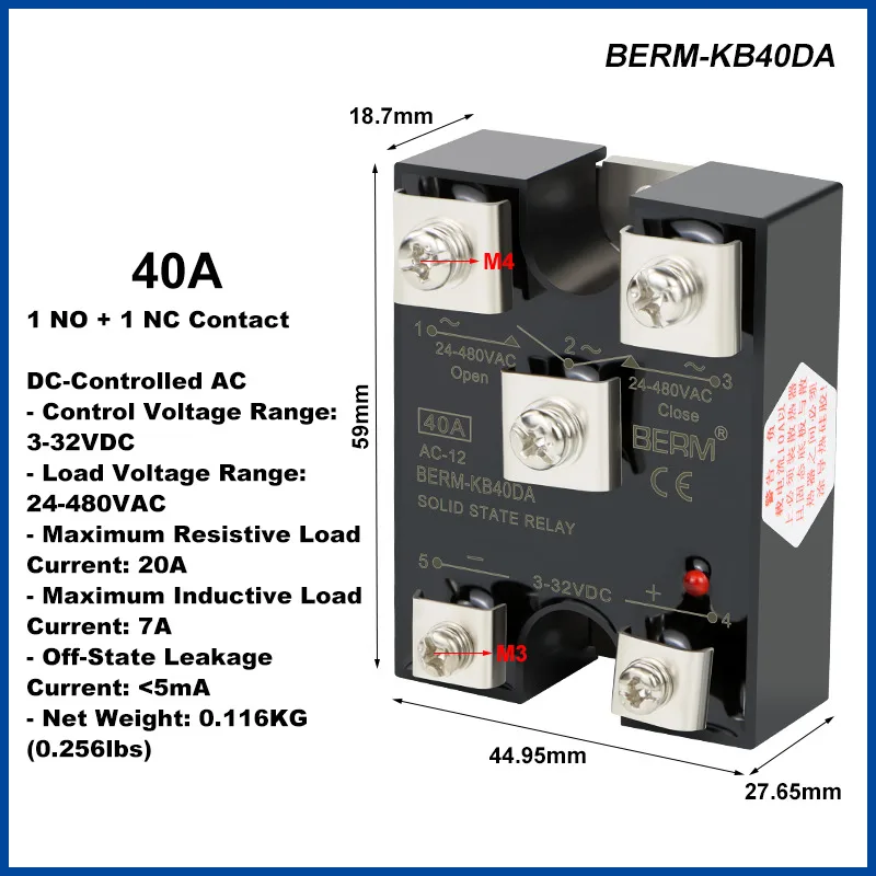 Solid State Relay BERM-SK40DA Dual Channel Dual Control Single Control DC Control AC KB DK25A One Open One Close