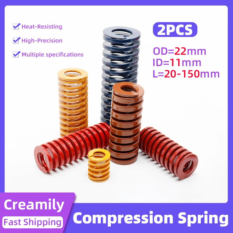 Creamily 2PCS/Lot Mould Spring Outer Diameter=22mm Inner Diameter=11mm Length=20-150mm Spiral Stamping Compression Die Springs