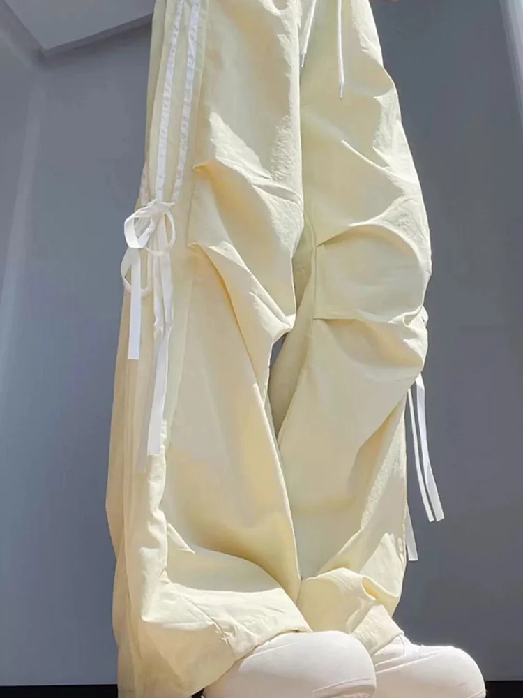 กางเกงลำลองเอวสูงสีน้ำเงินสำหรับเด็กผู้หญิง รุ่นพาราชูท นอต วอร์คแวร์ ขายาว ทรงบาง รุ่นซัมเมอร์