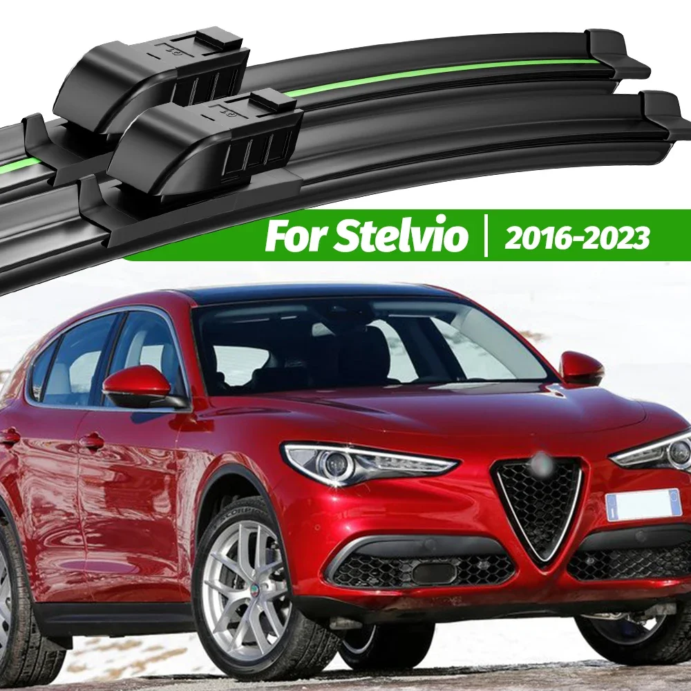 

For Alfa Romeo Stelvio 2016-2023 2pcs Front Windshield Wiper Blades 2017 2018 2019 2020 2021 2022 Windscreen Window Accessories