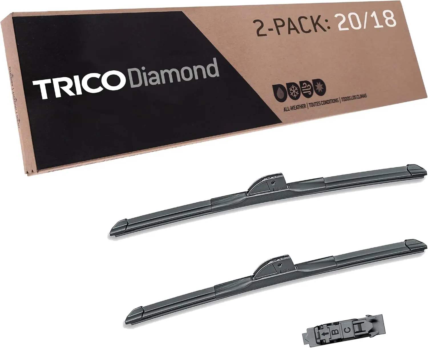 

Сменное автомобильное лобовое стекло премиум-класса Diamond 20 + 18 дюймов (2 шт.), всепогодная балка со стороны пассажира и водителя на выбор