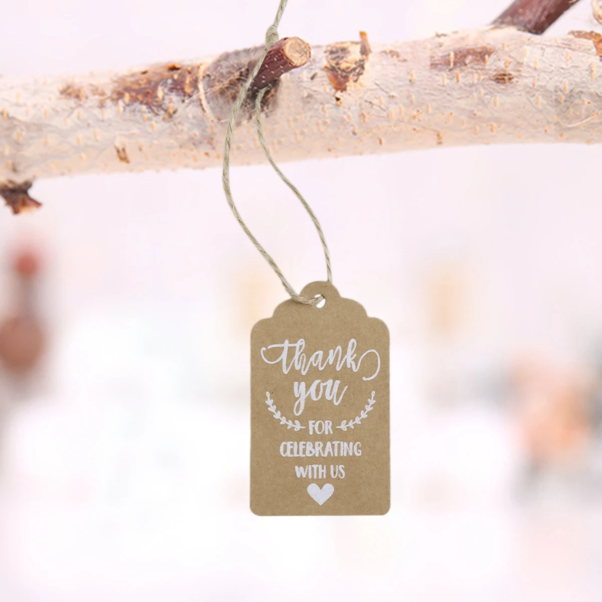 

50 Pcs Kraft Paper Hang Tag Wedding Gift Hangtag The Printing Decoration Label Thank You