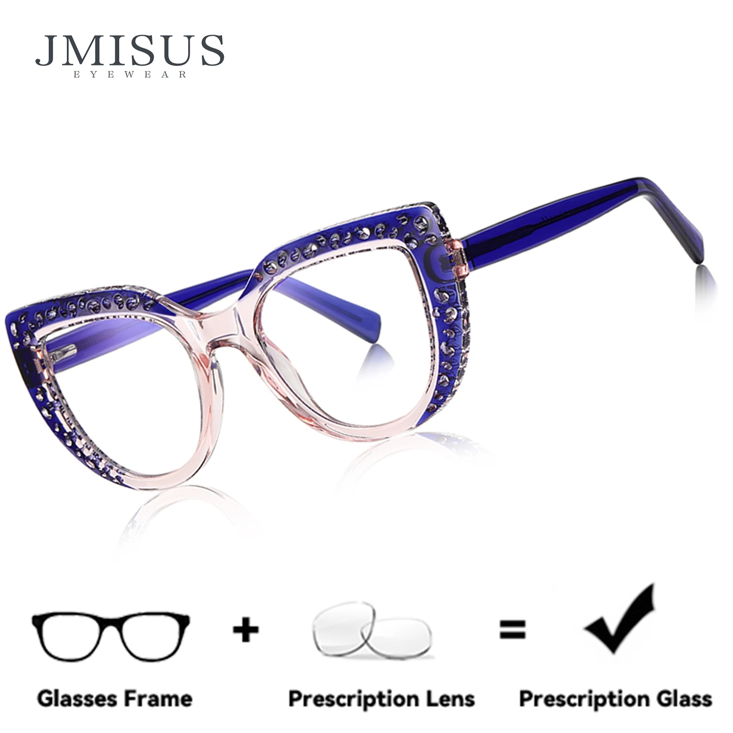 

JMISUS Women Square Prescription Glasses Butterfly Progressive Eyeglasses Anti Blue Light Photochromic Optical Eyeglasses
