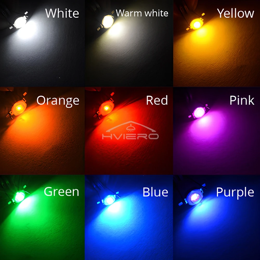 10 Stuks 1W 3W High Power Led Chip Lamp 110-120LM Kraal Lijn Emitter Diode Wit rood Groen Blauw Geel Diy Led Licht Decoratie