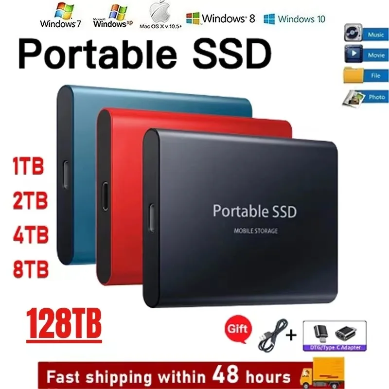محرك الأقراص الصلبة الخارجي عالي السرعة 1 تيرا بايت 2 تيرا بايت 4 تيرا بايت محمول SSD Type-C واجهة USB3.1 القرص الصلب محرك الحالة الصلبة لأجهزة الكمبيوتر المحمول Xiaomi